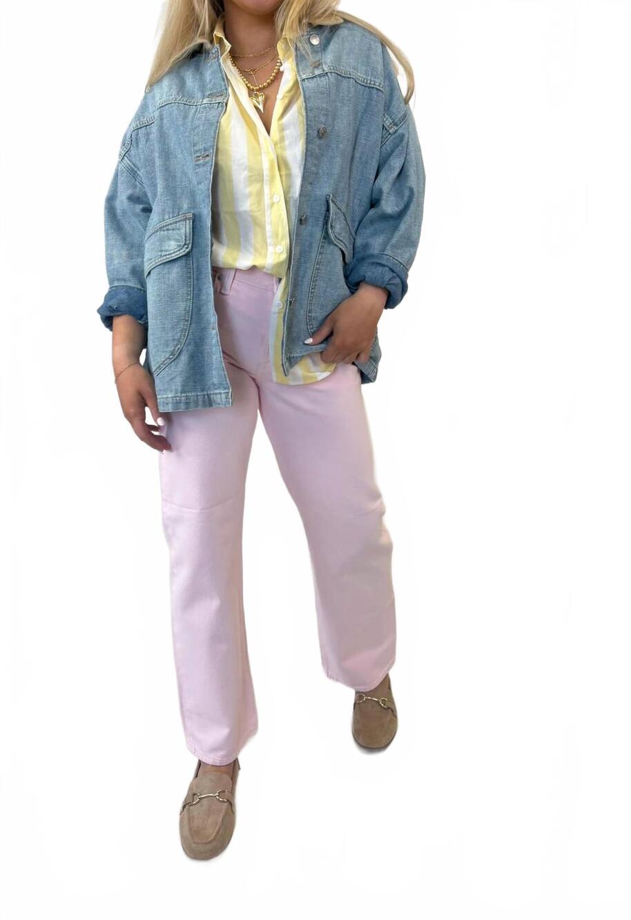 NEW FREE PEOPLE women's lemon denim jacket in berry blues - Picture 6 of 6